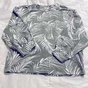 Rachel Zoe - Green & White Patterned Crew Neck L/S Top - Small